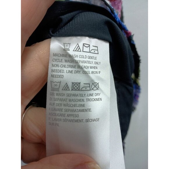 Isaac Mizrahi Live Womens Blouse Top Size 14 Black Floral Long Sleeve Whimsygoth - Picture 8 of 11